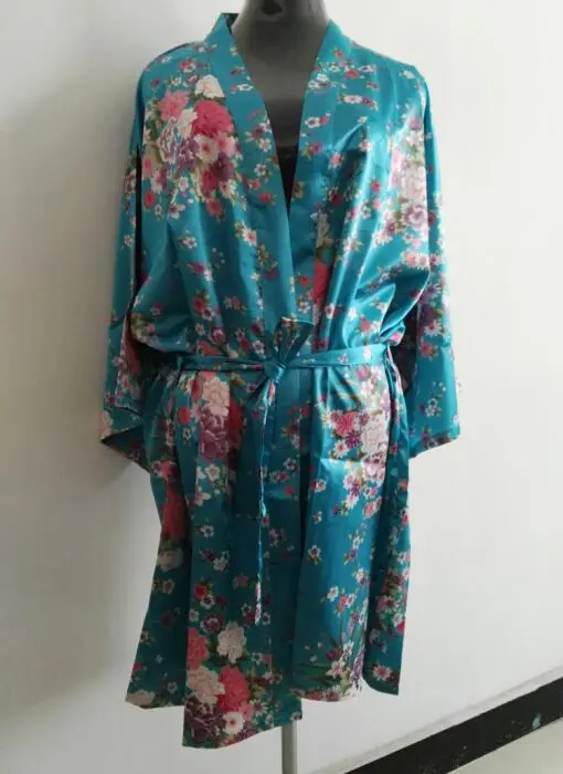 Шелковое атласное свадебное платье невесты халат подружки Цветочный Короткое