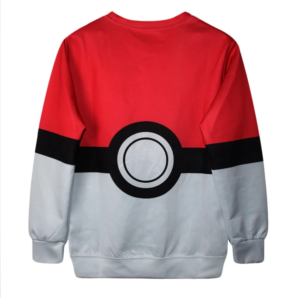 Harajuku толстовки на молнии с 3D принтом Poke mon Ball женские модные длинным рукавом и