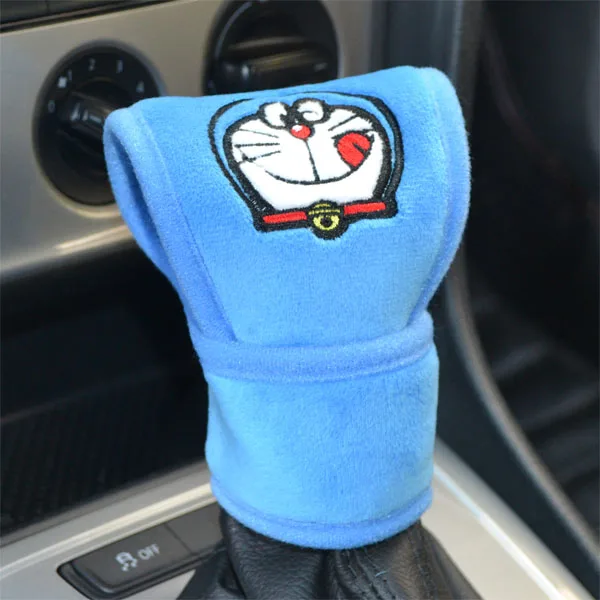 1pc gear cover Doraemon автомобиль плюшевая подушка покрытие ремня безопасности зеркало заднего вида ручка ручного тормоза бумажное полотенце коробка для салфеток автомобиль Интерьер мягкая игрушка - Цвет: 1pc gear cover