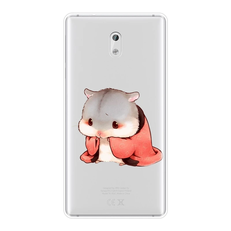Задняя крышка для Nokia 8 6 5 3 2 1 Рождественский хомяк Kawaii милый забавный Мягкий
