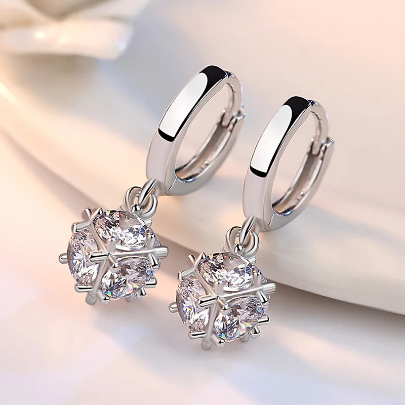 Женские Геометрические серьги-кубики Marquise из стерлингового серебра 925 пробы без