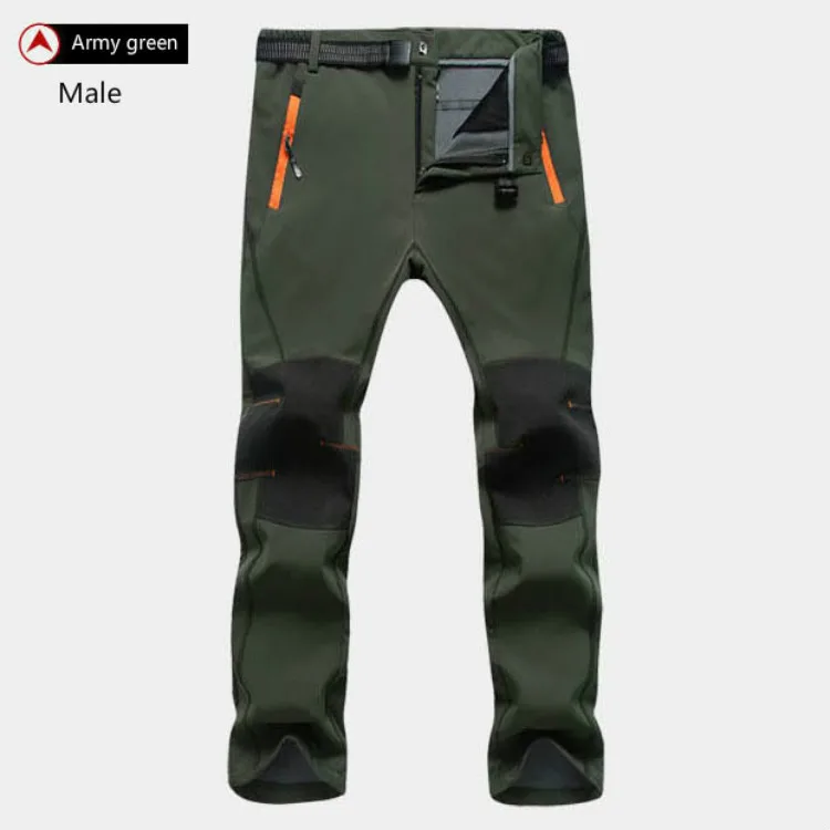 Outdoor men's and women's windproof waterproof winter thickening thermal lovers' soft shell climbing cardigan pants | Спорт и