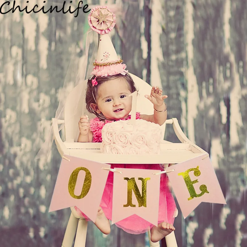 Chicinlife 1 комплект розовое кресло с цифрами ONE детское для душа девочек на й день