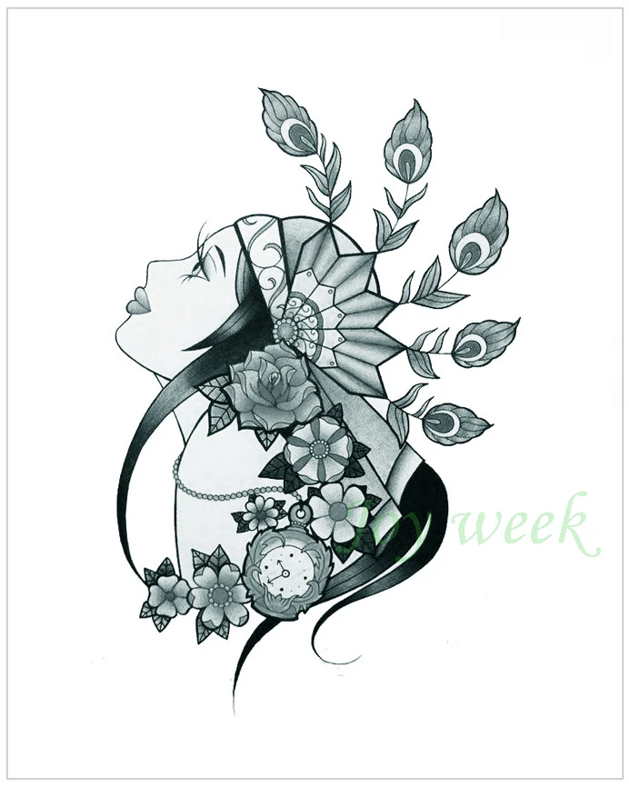 Водонепроницаемая Временная тату-наклейка индейское Племя Женские тату