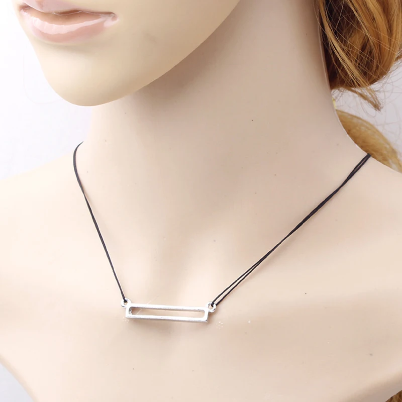 HOUDA 2017 новинка модное геометрическое ожерелье с черной веревкой и подвеской