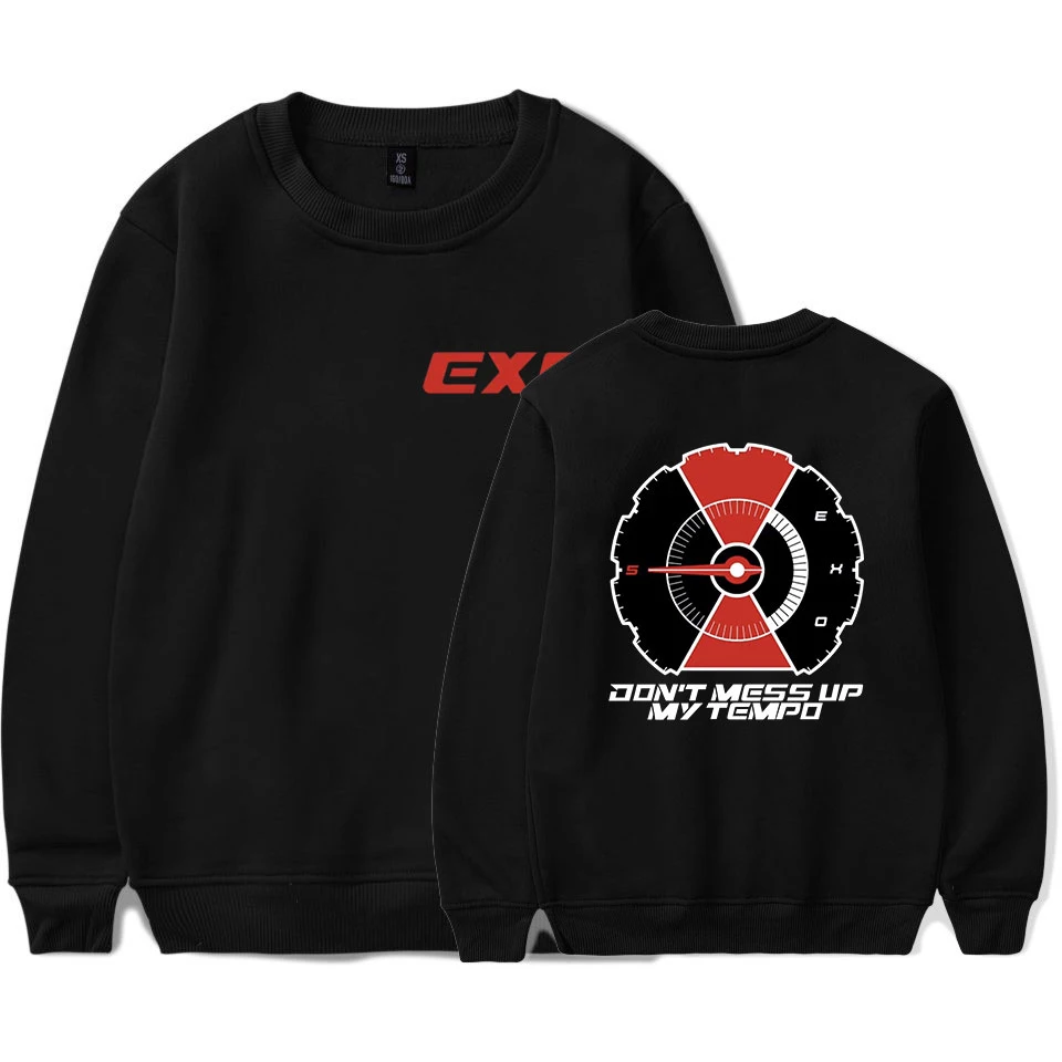 EXO новинка 2018 модная толстовка с буквенным принтом круглым вырезом и длинными