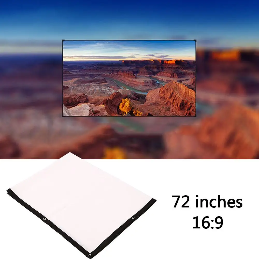 Складная 72 дюймов 16:9 проектор БЕЛЫЙ Проекционный Экран для HD домашнего Театр