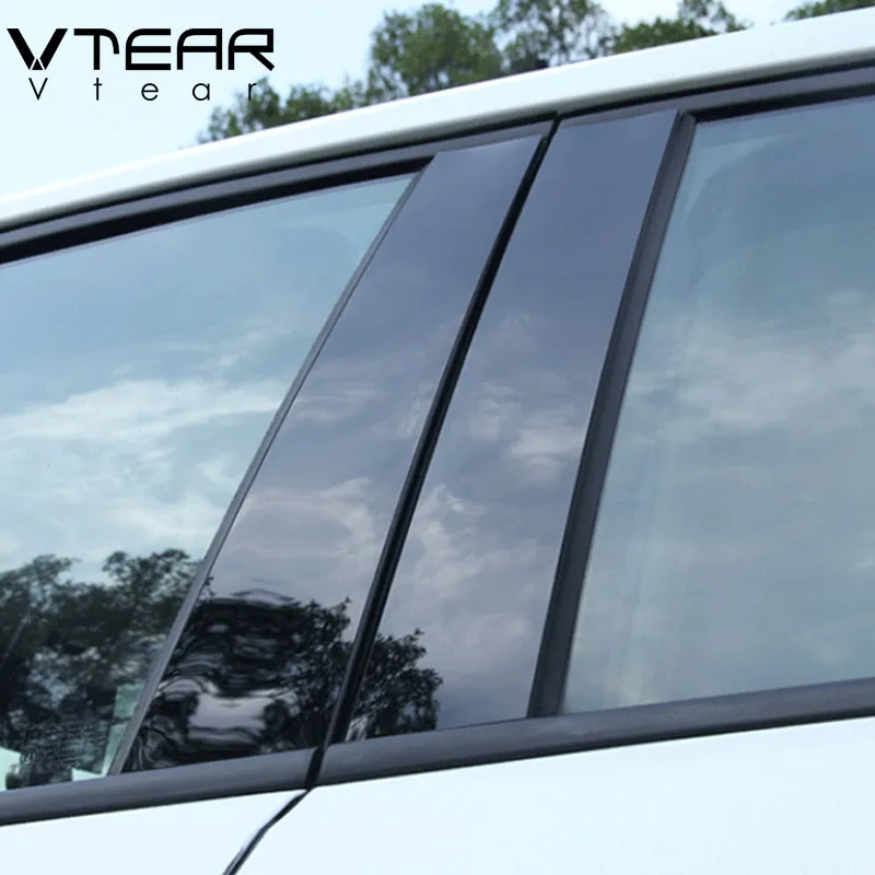 

Vtear For Subaru XV window BC pillar decorative sticker Glossy black trim anti scratch mirror surface cover accessories 12-19