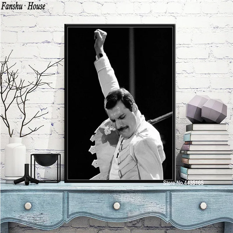 Цвет: желтый Плакат Freddie Mercury, богемная Рапсодия, Настенная картина, печать на холсте, живопись для гостиной, украшение дома - Цвет: Цвет: желтый