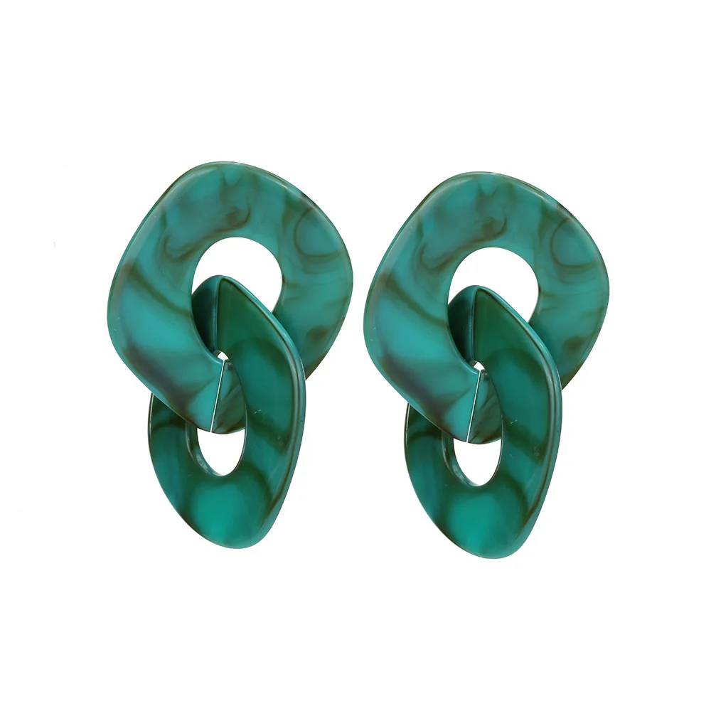 Новые преувеличенные акриловые серьги креативные полимерные нерегулярные витые