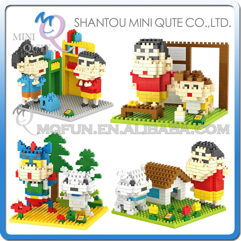 Мини Qute LOZ 4 стиля Crayon Shin-chan Алмазный пластиковый кубик строительные блоки фигурки