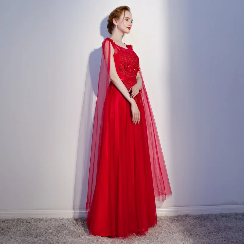 Ruthshen Vestidos De gala Largos 2018 длинное красное платье для выпускного с аппликациями