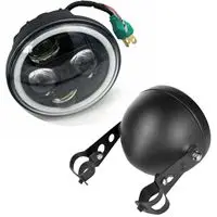 black combo 5,75 дюймов светодиодные фары корпус лопасти для мотоцикла " 3/4 40 Вт светодиодные с ангельским глазом - Цвет: black combo