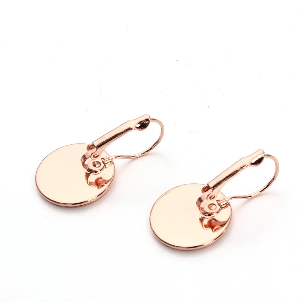 High Quality 10pcs 10/12/14/16/18/20mm Copper Brass Rose Gold Color Earring Base Findings Cabochon Cameo Setting F3323 | Украшения и