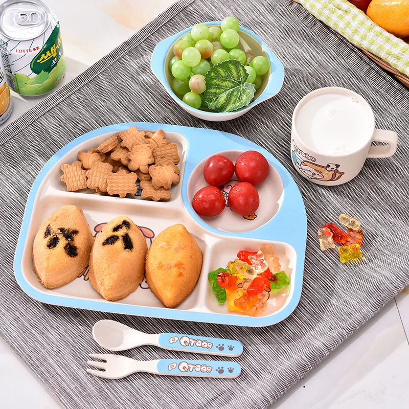 

Baby Plates and Bowls Spoon Cup Baby Food Set 3M+ Kids Plate Baby Feeding Contenedores Para Alimentos De Bebes Talerz Dla Dzieci
