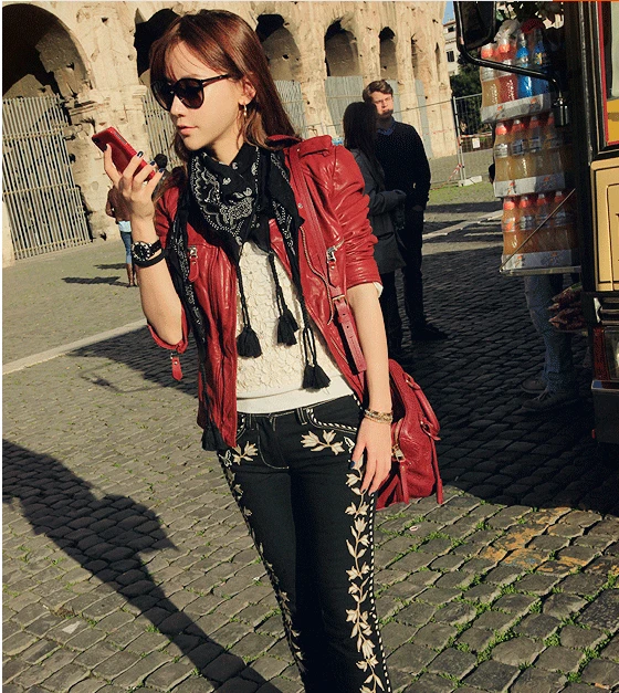 Женские Мотоциклетные Куртки из натуральной овечьей кожи черные и синие