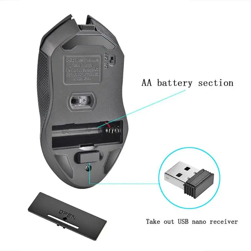 Мини G817 2,4G, Беспроводная игровая мышь, эргономичная, 2400 dpi, 6 кнопок, оптическая мышь с usb-приемником для планшета, настольного ПК, акция