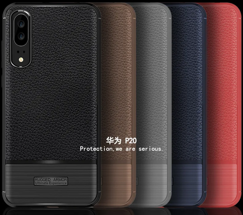 Для Huawei P20 Smart Case TPU Bumper Style Ultra Slim Litchi Pattern чехол из искусственной кожи мягкий для