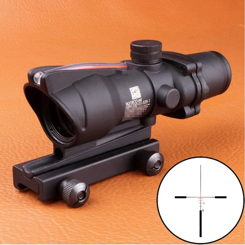 Охотничий Прицел ACOG 4X32 прицел из настоящего волокна красный зеленый оранжевый с