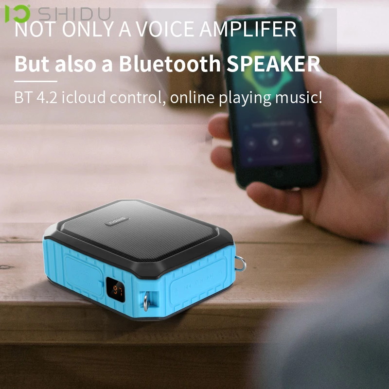 SHIDU 18 Вт Портативный беспроводной Bluetooth динамик водонепроницаемый голосовой усилитель с UHF микрофоном для учителя поддержка AUX TF USB диск
