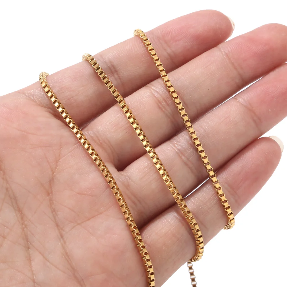Позолоченная цепочка из нержавеющей стали 2 мм для самостоятельного