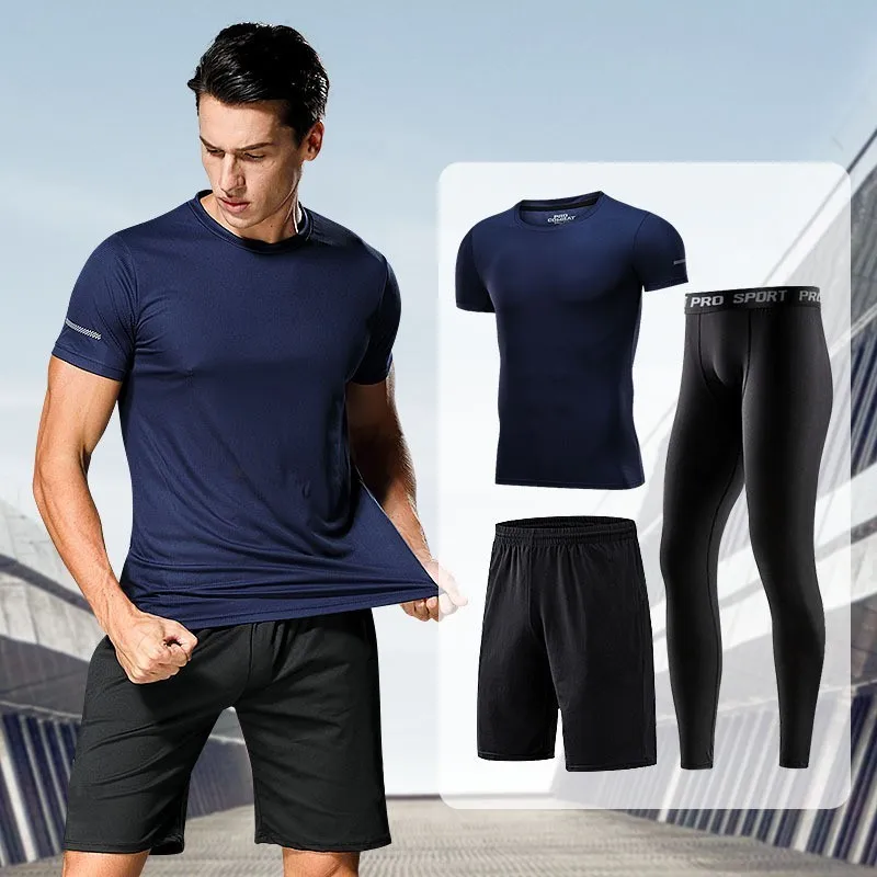 Men tracksuit-DB Мужская спортивная одежда, черный, красный, серый, белый, синий спортивный костюм, эластичная мягкая одежда для тренировок, Мужская одежда для бега, для занятий в тренажерном зале, для фитнеса, для бега - Цвет: Men tracksuit-DB
