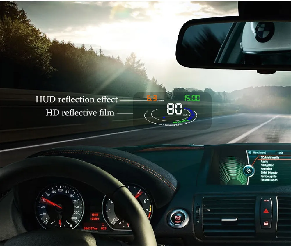 Автомобиль HUD светоотражающая пленка дисплей OBD общий проектор светоотражающая пленка защитный светоотражающий экран дисплей превышения скорости