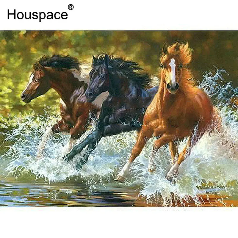 Houspace Бег лошадь DIY Цифровая живопись маслом по номерам Наборы раскраска подарок