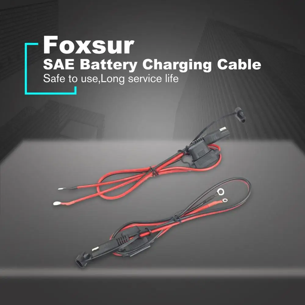 Foxsur 12V Charger Cable for Motorcycle Battery Terminal To SAE Quick Disconnect Output Connector | Обустройство дома