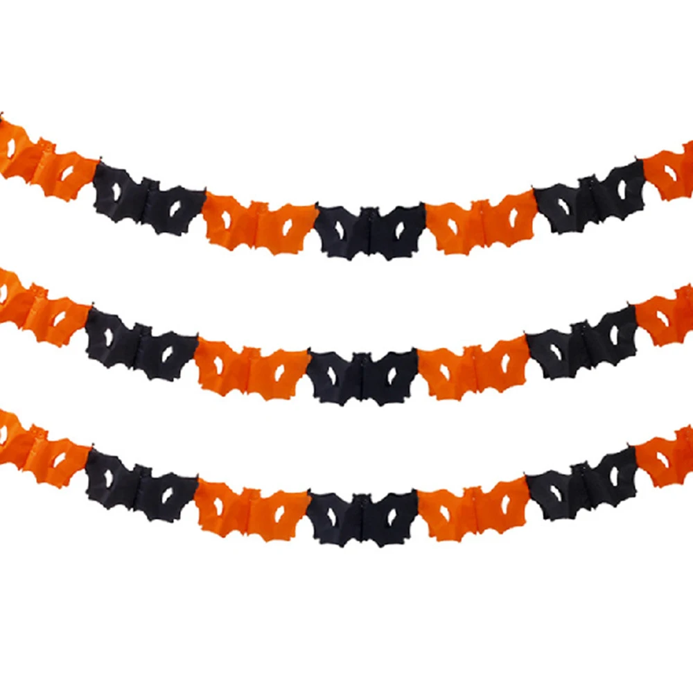 Хэллоуин бумага 3 м цепочка с тыквой гирлянда украшения тыква летучая мышь
