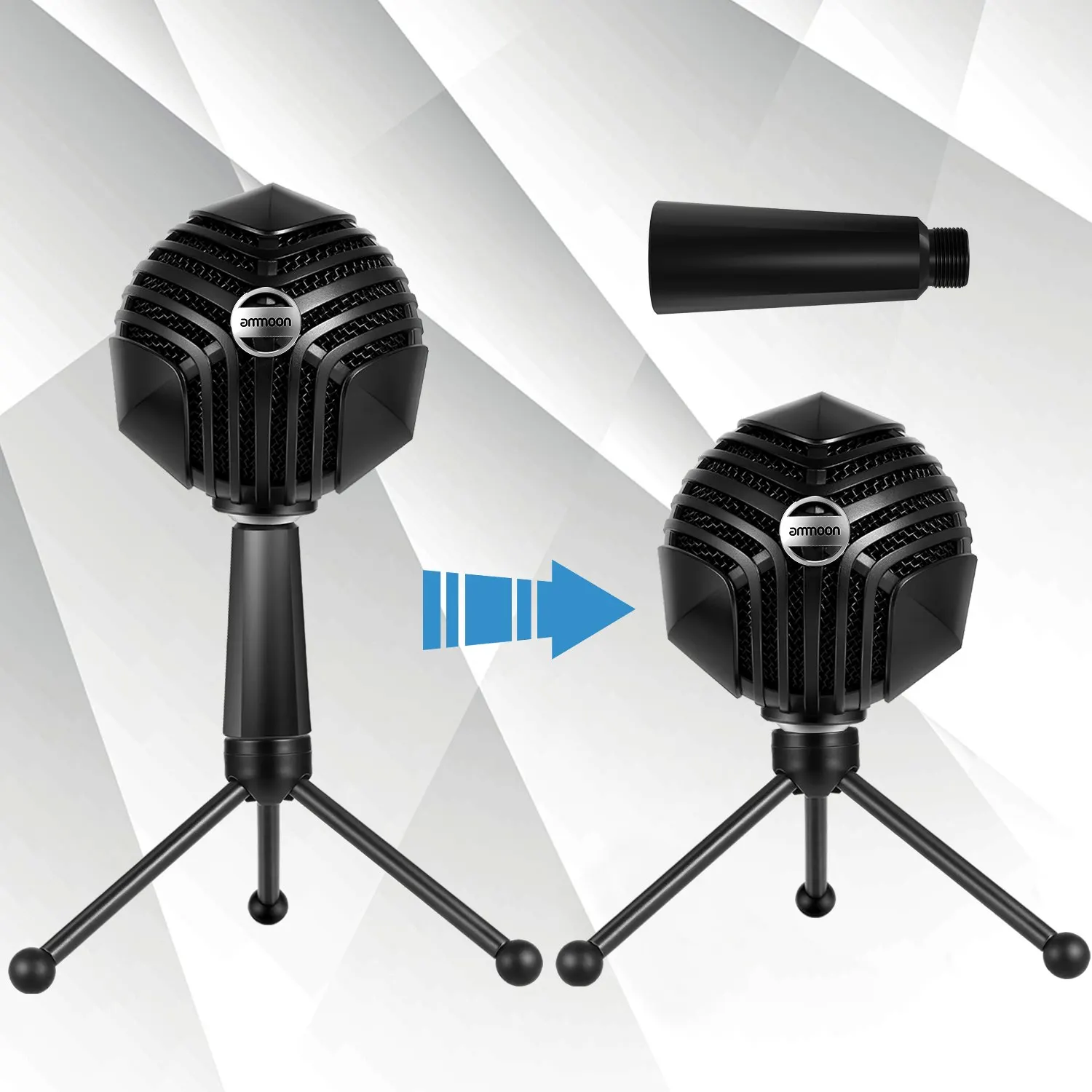 Ammoon GM-888 USB конденсаторный микрофон с шарообразным микрофоном настольной