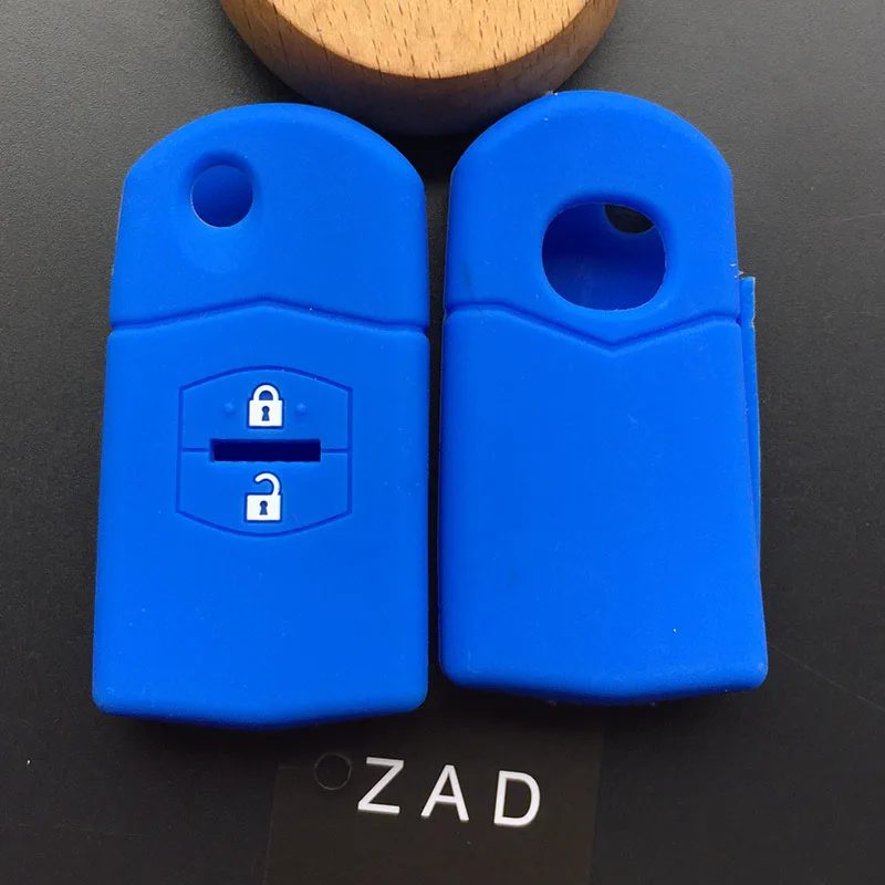 Чехол для автомобильного ключа ZAD силиконовый резиновый чехол с 2 кнопками MAZDA 3 5 6