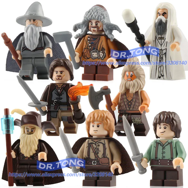 8 шт./лот PG8160 Samwise Gamgee Frodo Baggins Gandalf Radagast Saruman Beorn Властелин колец детские игрушки