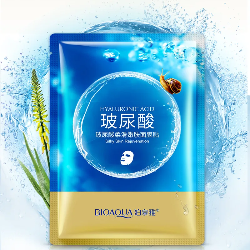 BIOAQUA 1 шт. Гиалуроновая кислота Улитка глубокое увлажнение маска для лица Анти