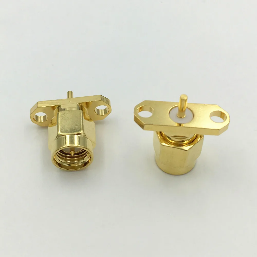 4 шт. медный радиочастотный фоторазъем SMA штекер 2 отверстия Панельное крепление с