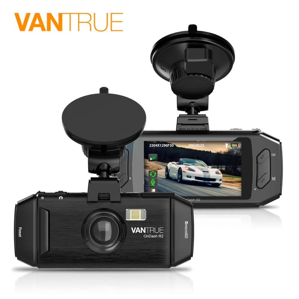 Vantrue R2 Dash Cam 2 K (2560X1080 P) с разрешением Full HD 7 ''ЖК дисплей Видеорегистраторы для