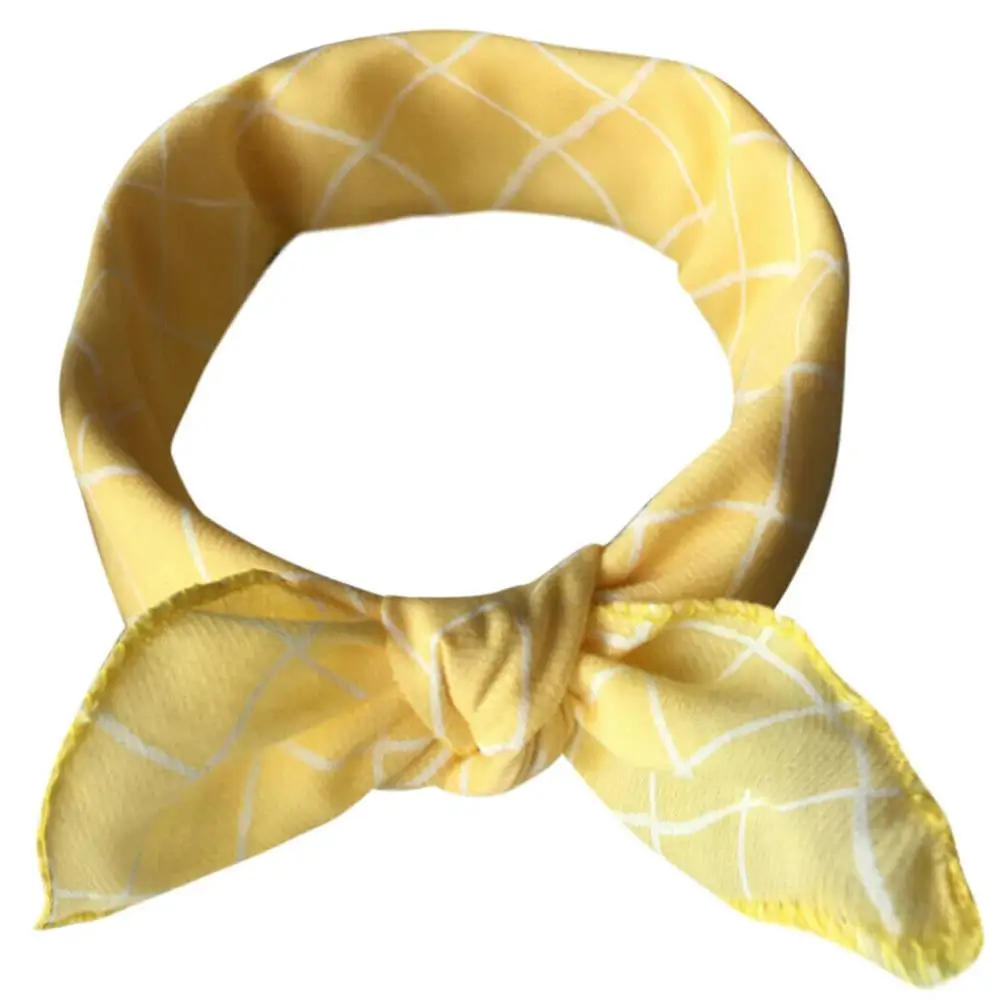 Plaid-yellow Банданы для собак, моющиеся клетчатые шарфы для шеи, Регулируемый шарф для собак, шарфы для собак с принтом маленьких цветов - Цвет: Plaid-yellow