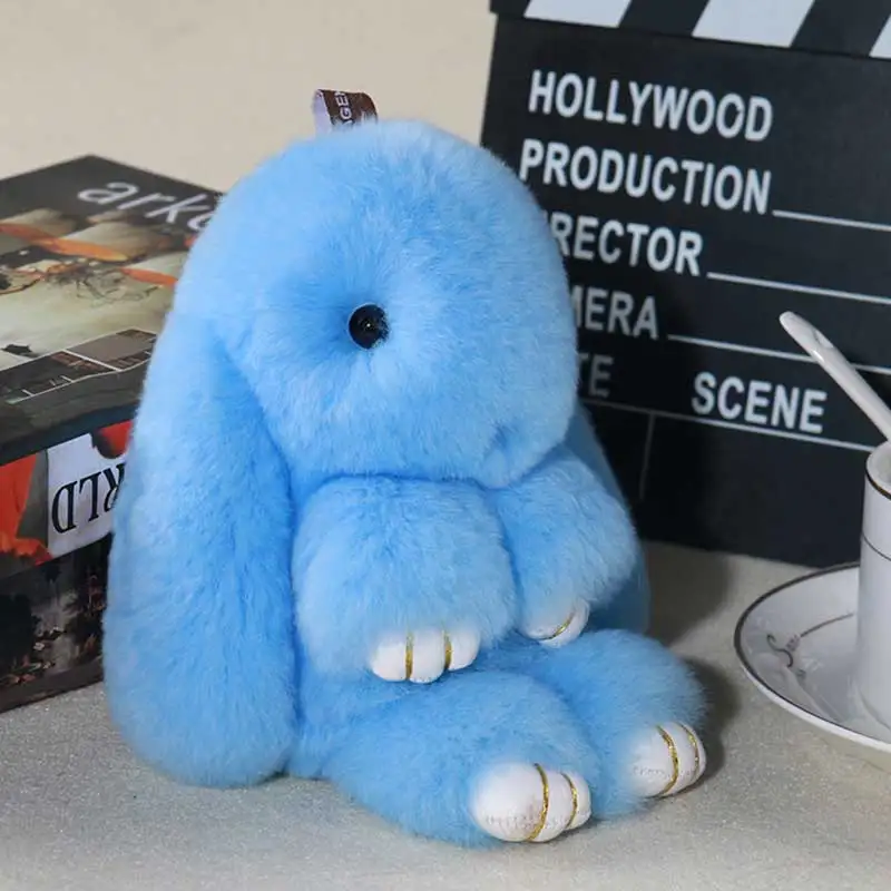 Хит продаж милый мини брелок для ключей из натурального кроличьего меха Женская