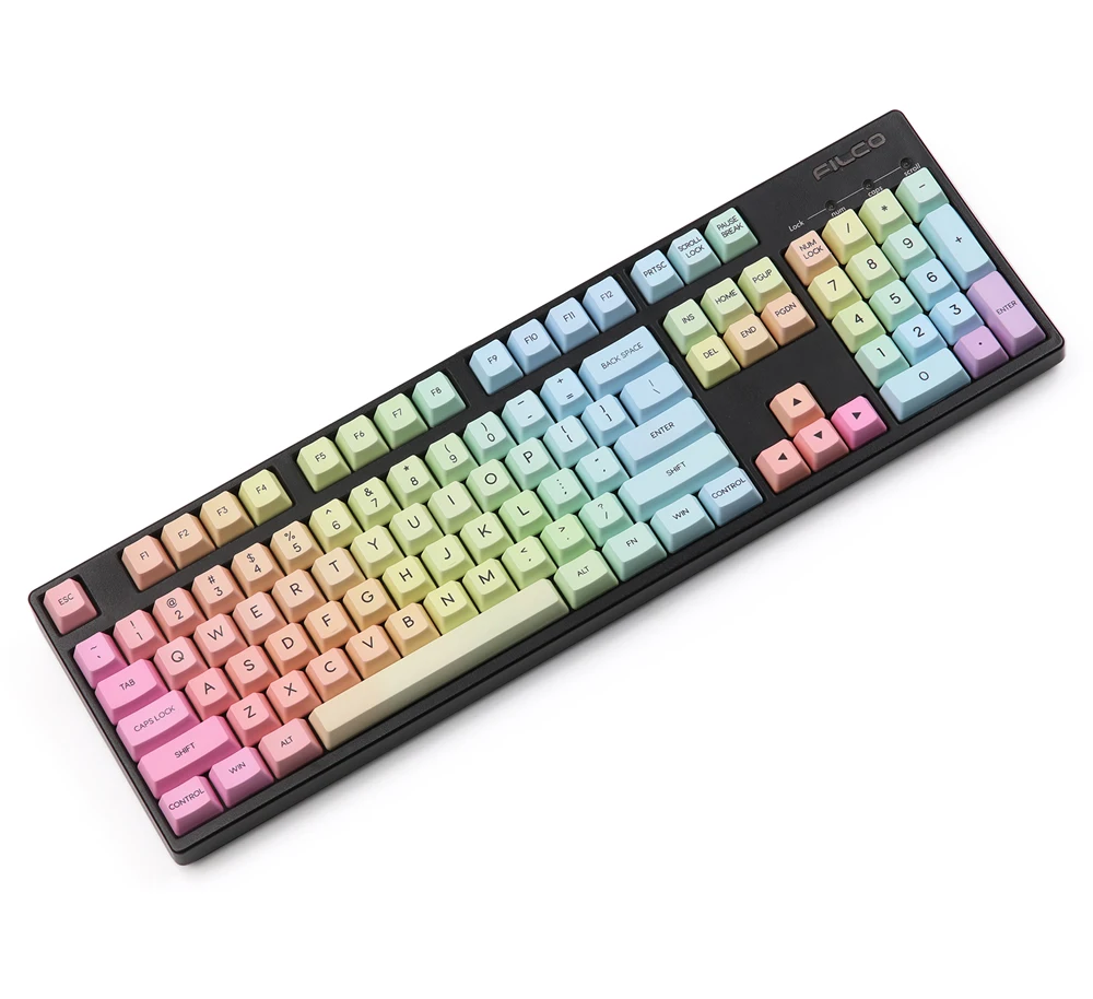 Rainbow keycap123 keys pbt oem mx mechanical keyboard keycaps dye MAC key included iso keys
