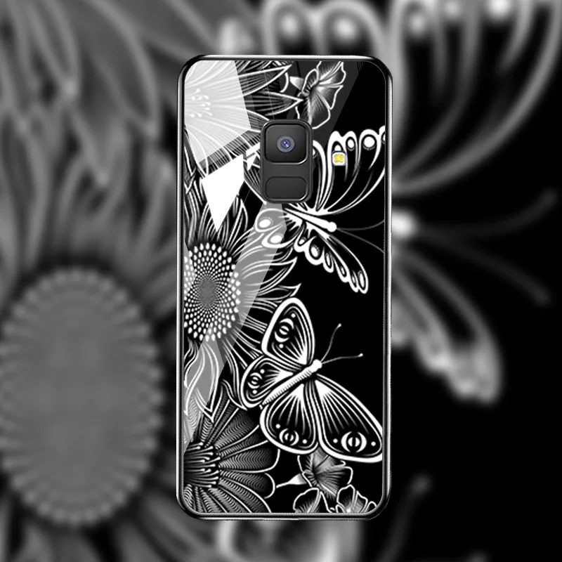 M027 Soaptree чехол из закаленного стекла для samsung Galaxy A8 A6 Plus чехол s Star Space мультфильм для samsung A8 A730F A530F чехол бампер - Цвет: M027