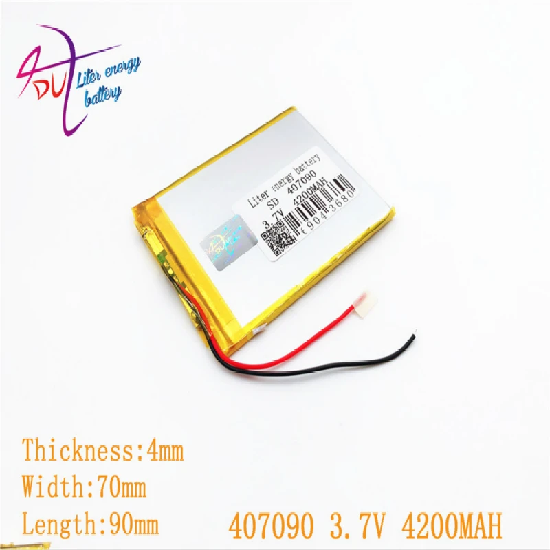 10 шт. 3 7 в 4200 мАч 407090 полимерный литий-полимерный аккумулятор для GPS DVD PAD