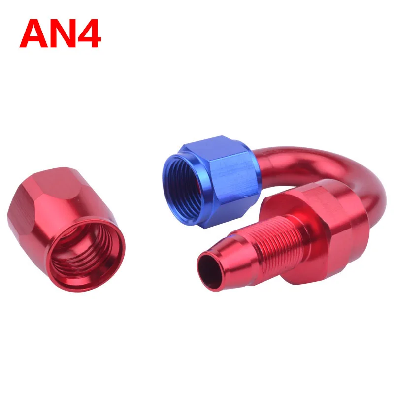 

4 AN AN-4 Aluminum Oil Cooler 180 Degree Swivel Oil / Fuel Fitting Adapter High Quality AN 4 Reusable Hose End Fitting Adaptor