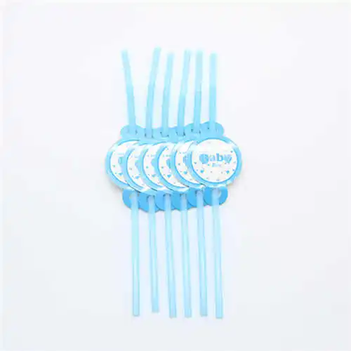 6pcs-Straw Одноразовый поднос и бумажное полотенце для вечеринки на день рождения, украшения для вечеринки сделанные своими руками украшения для дня рождения детей - Цвет: 6pcs-Straw