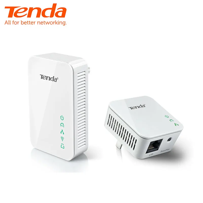 Tenda P202 + PA202 Mini 300mbps PowerLine Ethernet адаптер PLC Адаптер совместим с беспроводным Wifi