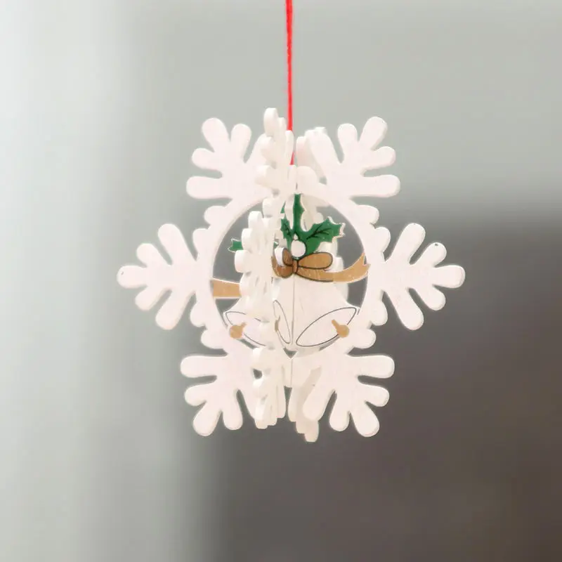 DIY Рождественский колокольчик Звезда Сердце Деревянные Подвески Украшения для
