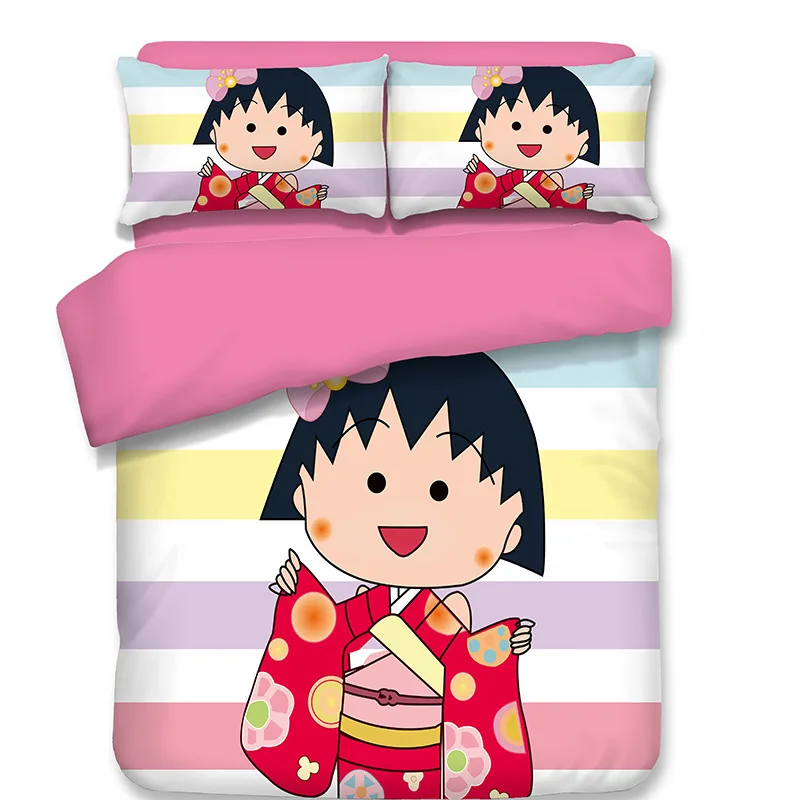 Комплект постельного белья Аниме Chibi Maruko Chan для девочек/детей 3/4 шт. комплект