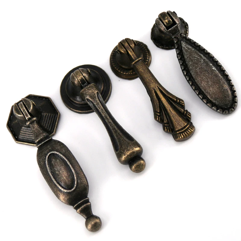 

1pc Antique Pull Handles Retro Bronze Drawer Cabinet Pendant Knobs and Pull Handles Kitchen Funiture Hardware