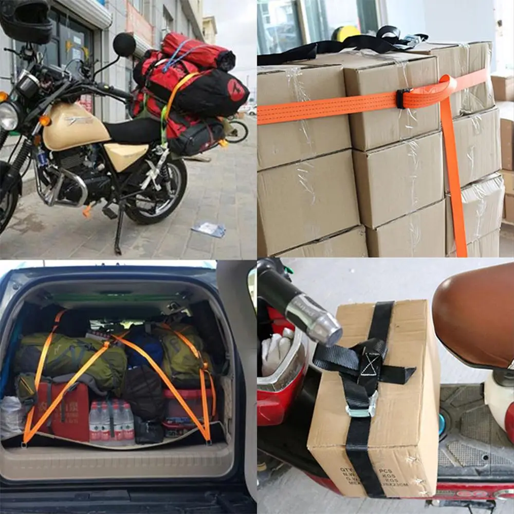 Грузовые ремни 400 см пряжка стягивающийся ремень буксировочный трос прочный с