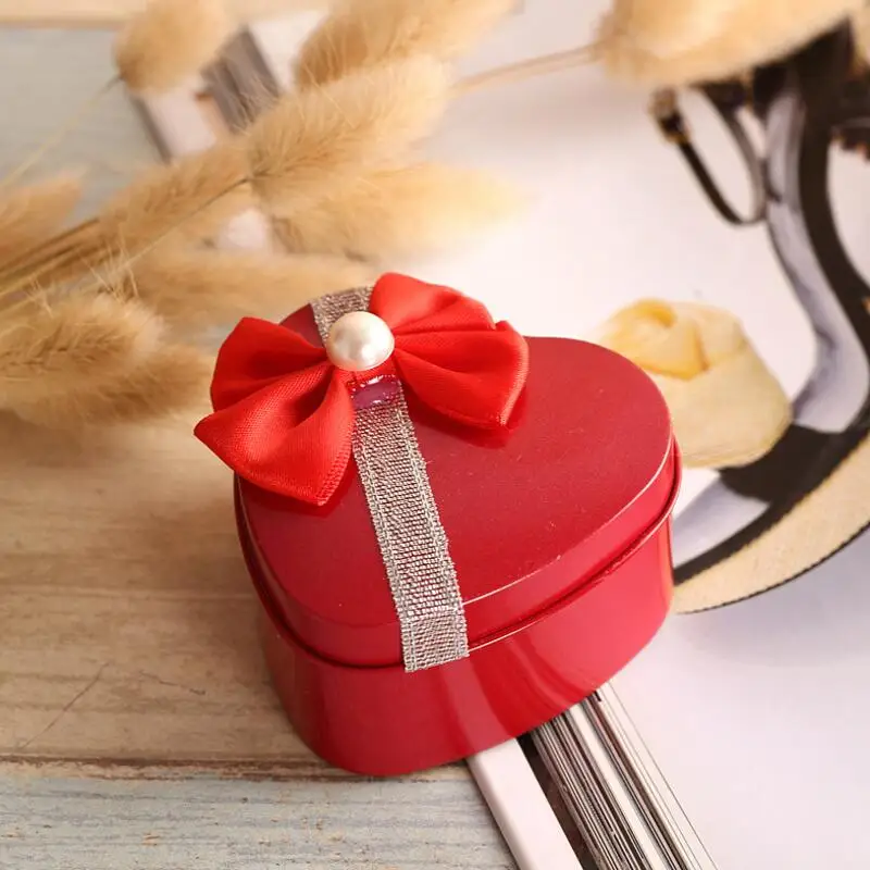 Новинка бант жестяная коробка для конфет Свадебные сувениры и подарки коробки