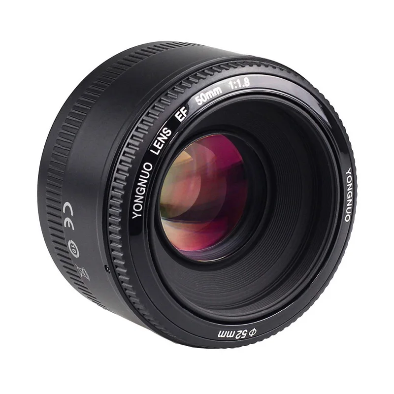 YONGNUO YN50mm f1.8 YN EF 50 мм f/1,8 AF объектив YN50 апертура Автофокус для Canon EOS DSLR камер+ бленда+ сумка+ ткань для объектива